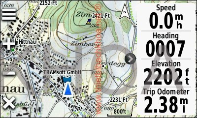 GARMIN Oregon 600-Serie - Topographic map of Switzerland (pattern view)